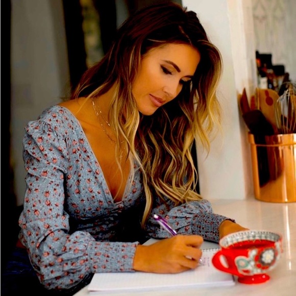 Lani the Label Button Up Floral Long Sleeve Boho Top Small - Picture 6 of 8